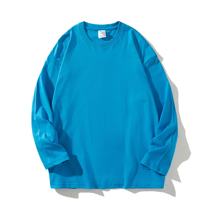 Women's 100% Cotton Loose Fit Long Sleeve Crew Neck T Shirts