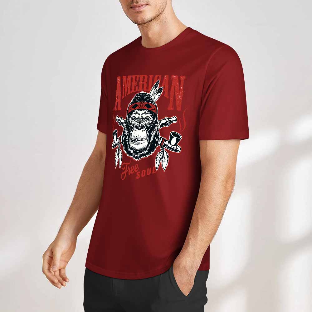 New 2025 Pure cotton short sleeved T-shirt Front print Multiple colors