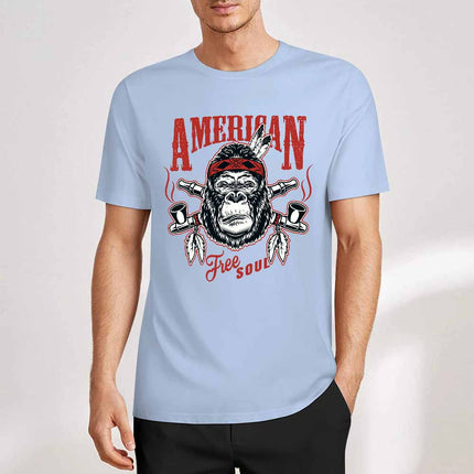 New 2025 Pure cotton short sleeved T-shirt Front print Multiple colors