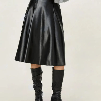 High Waist Skirt with Zipper