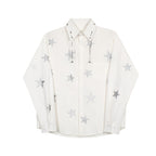 Sky Star Printing Trend Caution Machine Shirt Neckline Metal Pendant Top Men