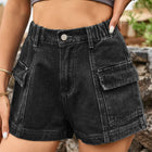 High Waist Denim Shorts with Pockets