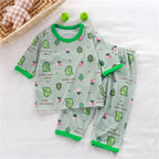 hibobi 2-Piece Children Air-Conditioning Clothing Summer Home Clothes Three-Quarter Sleeve Underwear Set Baby Pajamas Tracksuit