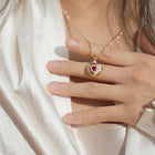 Luxury Fashion Red Zircon Heart Shaped Pendant Necklace for Women 2023 New Exquisite Jewelry Necklace Accessories Wholesale Gift
