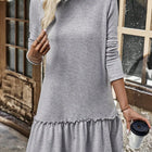 Frill Turtleneck Long Sleeve Dress