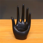 Minimalist hand candlestick black palm shaped tabletop ring storage small ornament