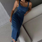 Women's Clothing Hot Selling European and American Style Denim Fitted Backless Dress
