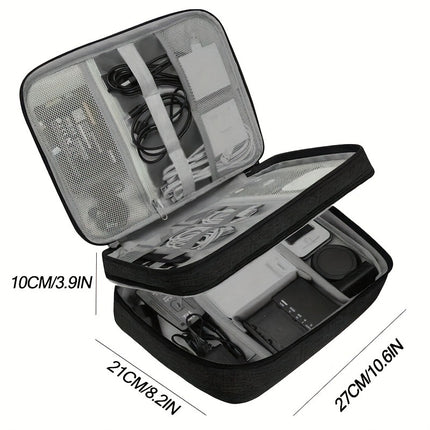Waterproof Travel Cable Organizer Bag Portable Digital Electronics Storage Pouch for USB Cables Chargers & Gadgets