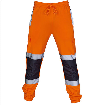 New Men's Fahison Sport Sweat Pants Work Fleece Bottom Joggerms Joggers Yellow Black Orange Fluorescent Green Autumn