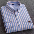 Cotton men's long sleeved shirt for middle-aged men, wrinkle resistant cotton shirt