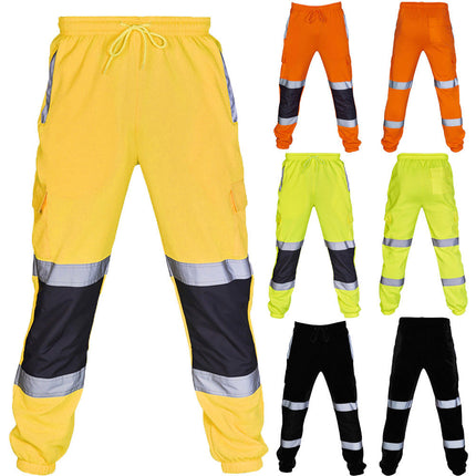 New Men's Fahison Sport Sweat Pants Work Fleece Bottom Joggerms Joggers Yellow Black Orange Fluorescent Green Autumn