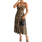European and American summer women's clothing style fashionable elegant leopard print suspender dress
