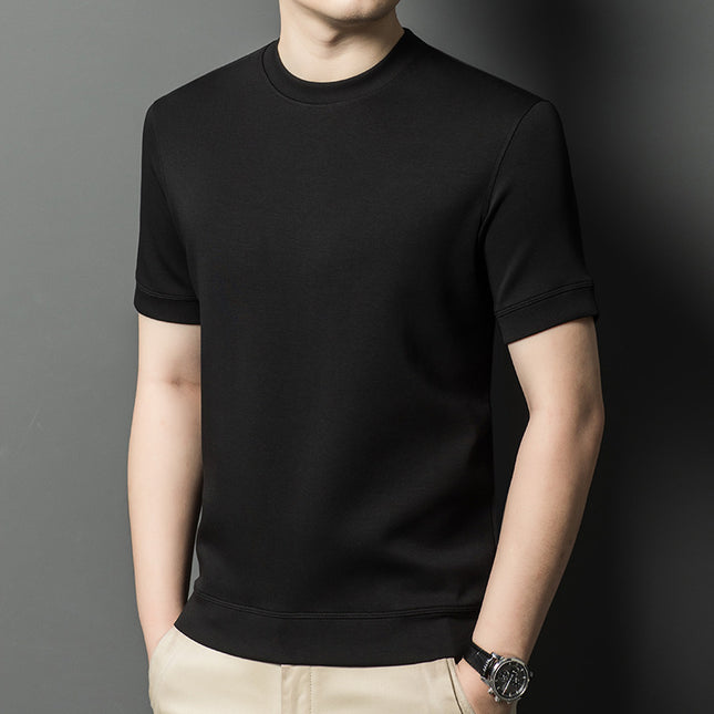 Men's short sleeved summer new casual round neck T-shirt knitted sweater for men