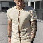 Summer New Men's Fashion Fitness Slim Short-sleeved T-Shirt Cotton Men's Outdoor Jogging Training Silk Stretch Short-Sleeved