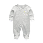 Newborn pure cotton double button crawling clothes baby jumpsuit closed door children's clothing