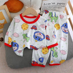 New Summer Children's Long-sleeved Trousers Home Clothes Set Cotton Underwear Baby Thin Pajamas Children Clothing