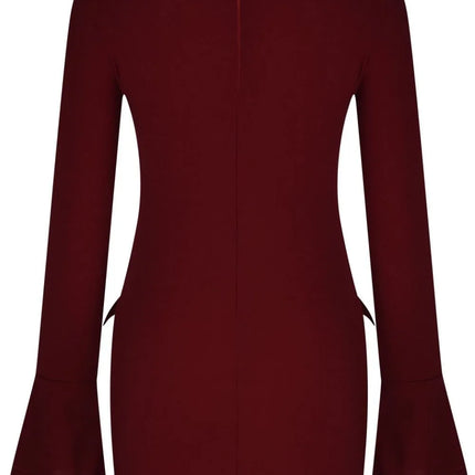 Mock Neck Long Sleeve Mini Dress