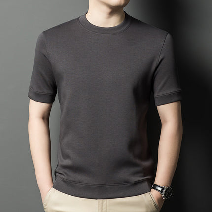 Men's short sleeved summer new casual round neck T-shirt knitted sweater for men