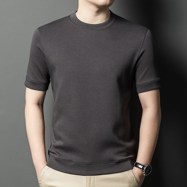 Men's short sleeved summer new casual round neck T-shirt knitted sweater for men
