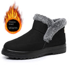Winter Women's Plus Size Cotton Boots with Fleece Lining and Thickening for Outdoor Leisure Snow Boots Mid-Calf Cotton Shoes