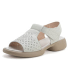 Top-Grain Leather Thick Sole Casual Sandals for Summer New Arrival Comfortable Soft Sole Breathable and Versatile Genuine Leather Mom Shoes