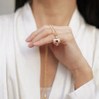 Luxury Fashion Red Zircon Heart Shaped Pendant Necklace for Women 2023 New Exquisite Jewelry Necklace Accessories Wholesale Gift