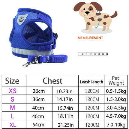 Reflective Safety Pet Dog Harness and Leash Set for Small Medium Dogs Cat Harnesses Vest Puppy Chest Strap Pet accessories