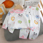 New Summer Children's Long-sleeved Trousers Home Clothes Set Cotton Underwear Baby Thin Pajamas Children Clothing