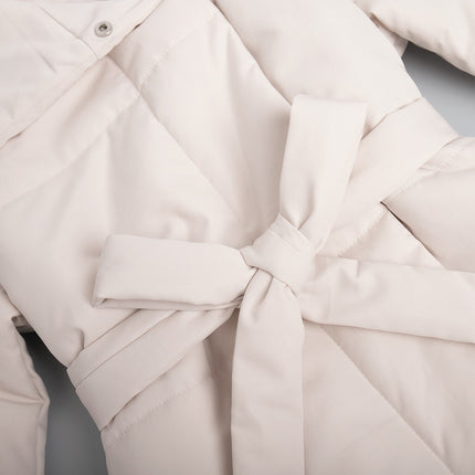 Long Length Cotton Coat Outerwear Loose Casual Warm Long Stand Collar