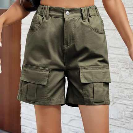 Pocketed High Waist Denim Shorts
