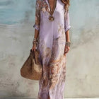 Chiffon Digital Print Fresh Vintage Flowy Women's Dress