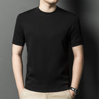 Men's short sleeved summer new casual round neck T-shirt knitted sweater for men
