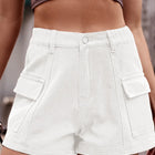 High Waist Denim Shorts with Pockets