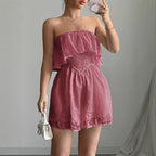 Fashion style chest hugging slim fit shorts jumpsuit women's clothing