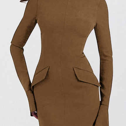 Mock Neck Long Sleeve Mini Dress