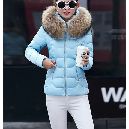 2022 New Winter Jacket Women Faux Fur Hooded Parka Coats Female Long Sleeve Thick Warm Snow Wear Jacket Coat Mujer Quilted Tops