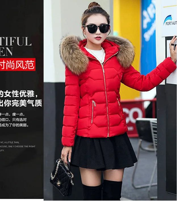 2022 New Winter Jacket Women Faux Fur Hooded Parka Coats Female Long Sleeve Thick Warm Snow Wear Jacket Coat Mujer Quilted Tops