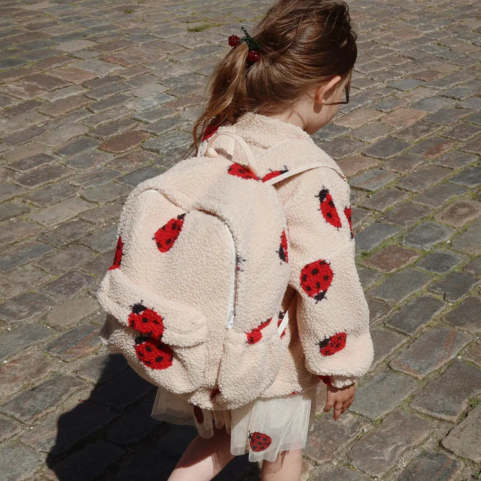 25 Winter New Children's Warm Coat  Cute Printed Bow Lamb Wool Coat for Boys and Girls Baby Girl Winter Clothes