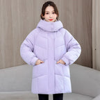 Winter New Down Long Jacket Women Warm Hooded Women's Cotton Padded Puffer Coat Fashion Temperament Overcoat Top
