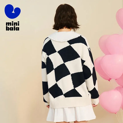 Color: Brown, Size: Mother 4XL, Ships From: CHINA - Mini Bala Cardigan Sweater Girls 2024 Spring and Autumn New Arrival Mother-Daughter Outfit Parent-Child Coat