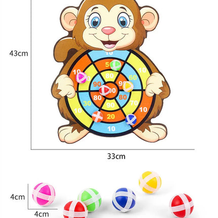 Child Montessori Toys for Kids 2 to 4 Years Old Cartoon Animal Dart Board Sticky Ball Family Interactive Educational Toys Baby