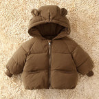 Kids Winter Down Jacket 2024 Cute Bear Snow Wear Coats Thicken Warm Girls Boys' Cotton Clothes Chidlren Hooded Parkas 1-6 Years