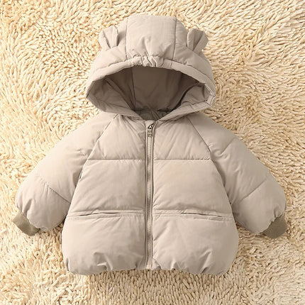 Kids Winter Down Jacket 2024 Cute Bear Snow Wear Coats Thicken Warm Girls Boys' Cotton Clothes Chidlren Hooded Parkas 1-6 Years