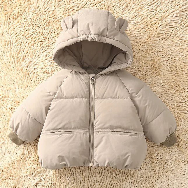 Kids Winter Down Jacket 2024 Cute Bear Snow Wear Coats Thicken Warm Girls Boys' Cotton Clothes Chidlren Hooded Parkas 1-6 Years