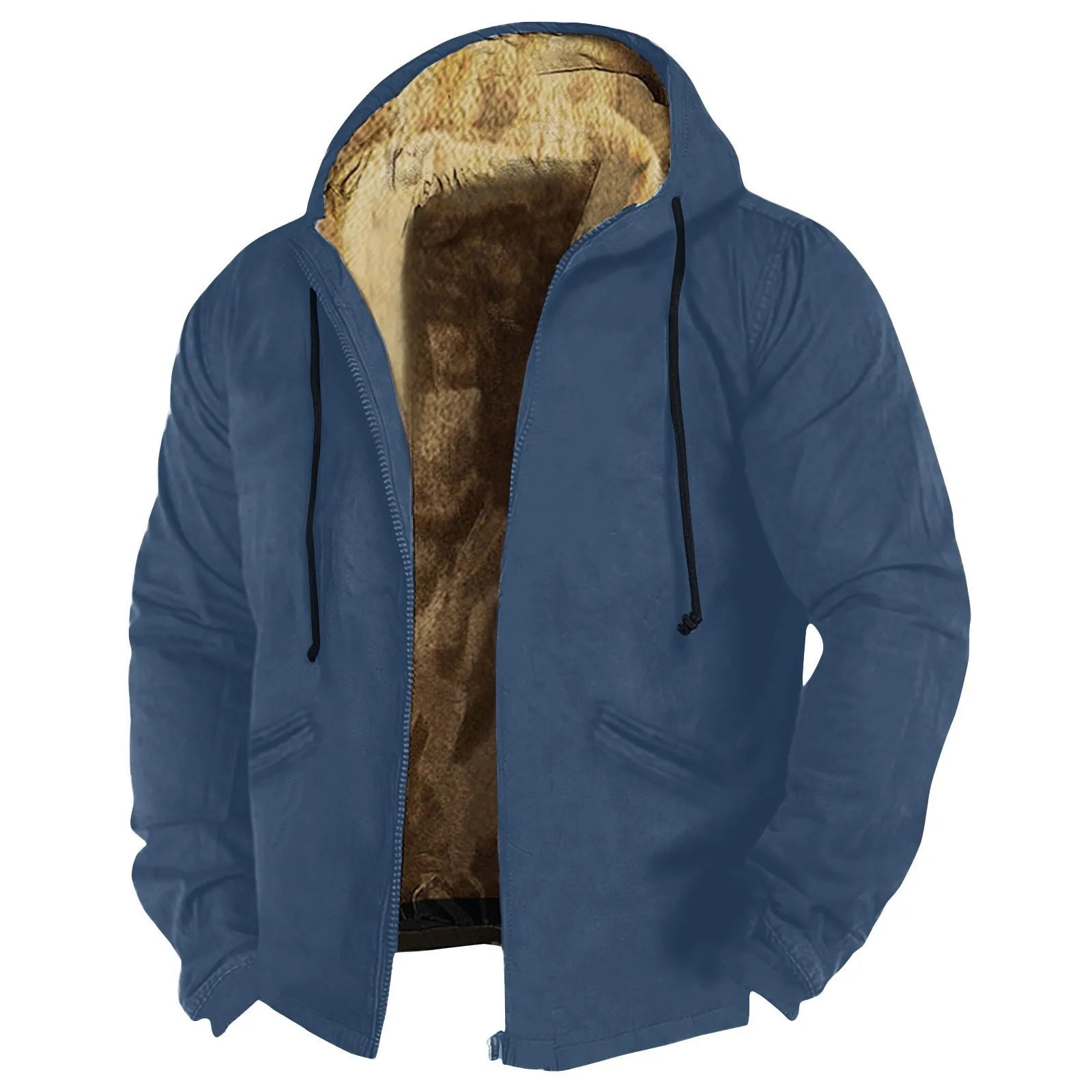 Winter Lambswool Coats Thicken Warm Jackets Long Sleeve Zipper Hoodies Casual Sports Fleece Black Coat Hooded Men Women Jacket