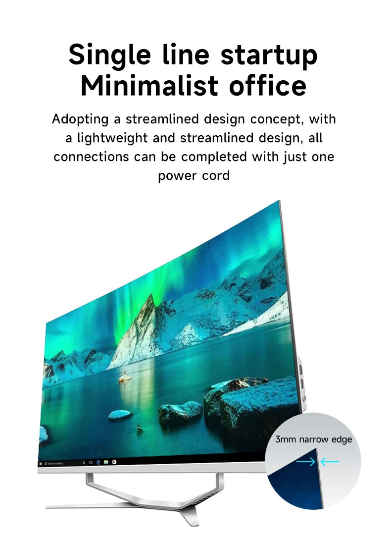 32 inch 1K all-in-one computer (Intel i7-3770S, RAM 16GB, SSD 1024GB, Windows 11 Pro), white, English keyboard