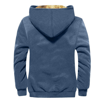 Winter Lambswool Coats Thicken Warm Jackets Long Sleeve Zipper Hoodies Casual Sports Fleece Black Coat Hooded Men Women Jacket