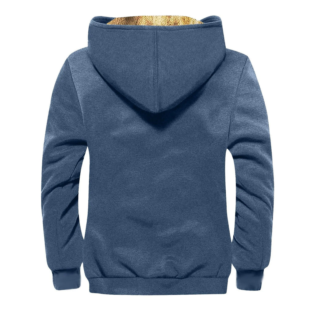 Winter Lambswool Coats Thicken Warm Jackets Long Sleeve Zipper Hoodies Casual Sports Fleece Black Coat Hooded Men Women Jacket