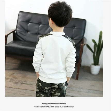 Kids Sport Clothing Sets Boys Tracksuit Autumn Camouflage Children Tops Pants 2Pcs Kit Outfit Teenager Boys Camouflage Tracksuit