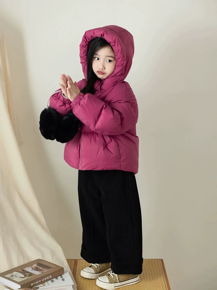 Winter Kids Warm Down Coats Autumn Children Cotton-Padded Jackets Boys Girls Clothing Baby Hooded Outerwear 3-12 Years